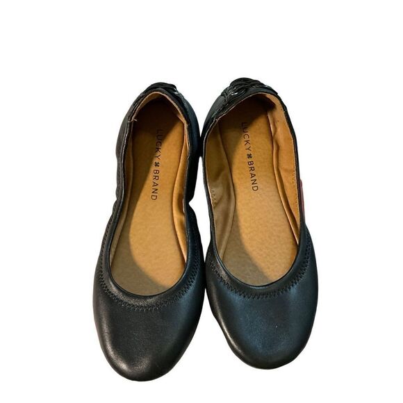 Lucky Brand Leather Ballet Flats with Lace Up Heel Details - Picture 6 of 10